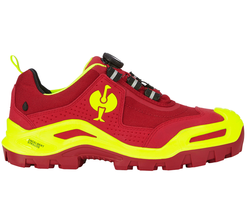 Footwear: S3 Safety shoes e.s. Kastra II low + red/high-vis yellow