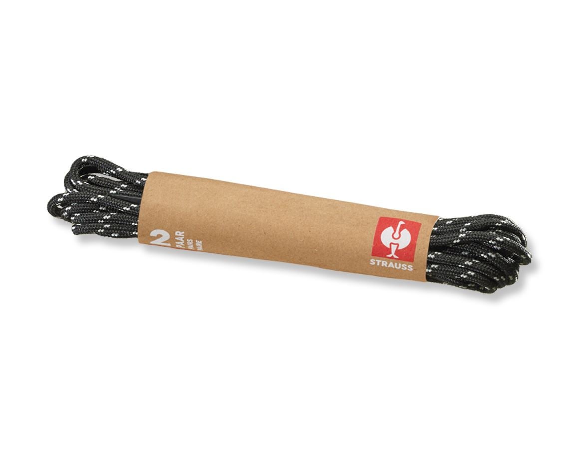 Tilbehør: e.s. snørebånd 2-farvede, 2-pak + sort/grå
