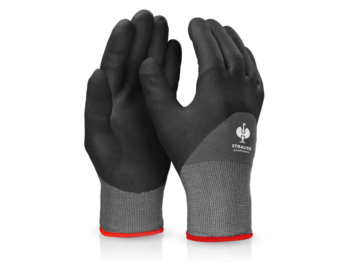 Coated: e.s. Nitrile foam gloves evertouch winter + black/grey