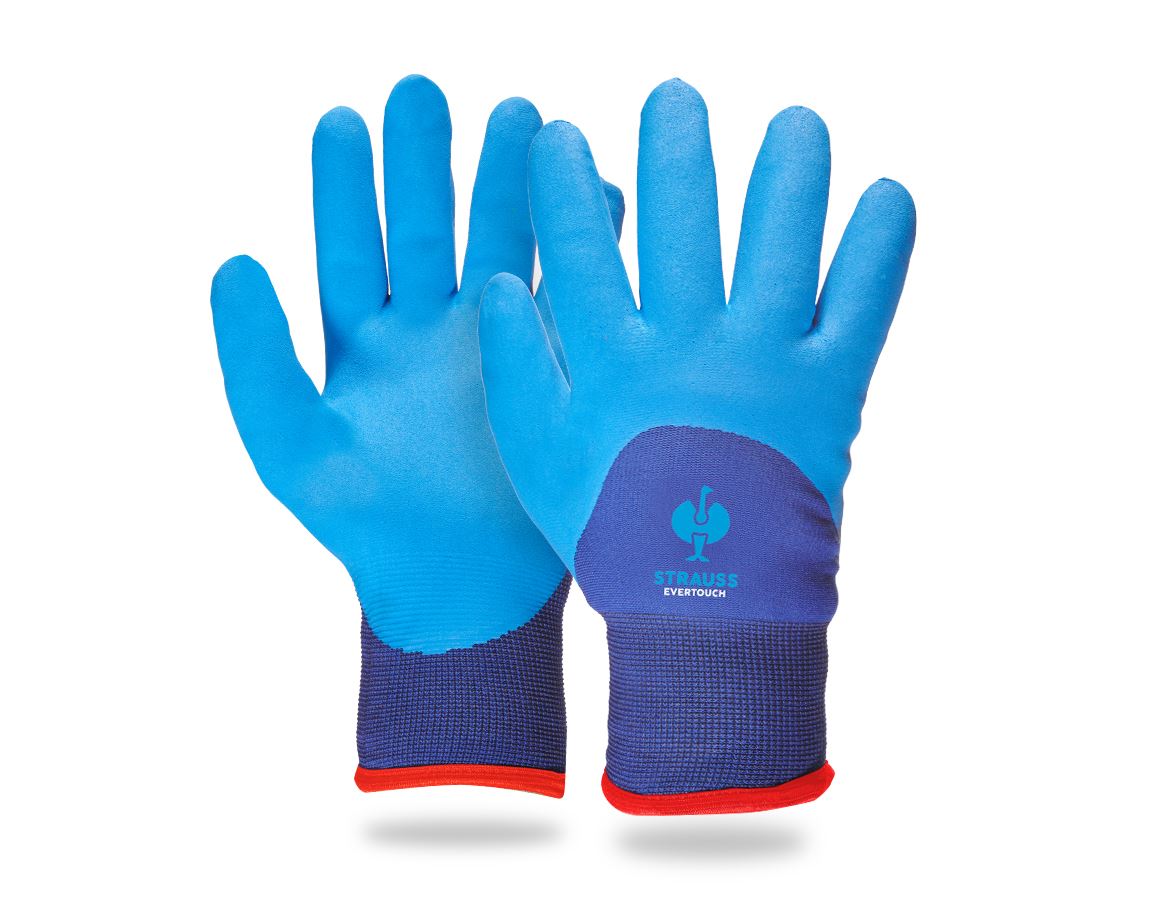 Cold: e.s. Nitrile foam gloves evertouch winter + blue/navy-melange