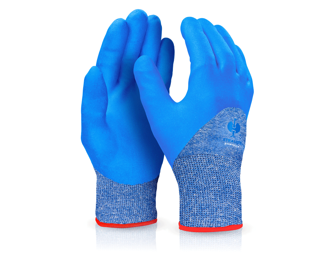 Cold: e.s. Nitrile foam gloves evertouch winter + blue/navy-melange