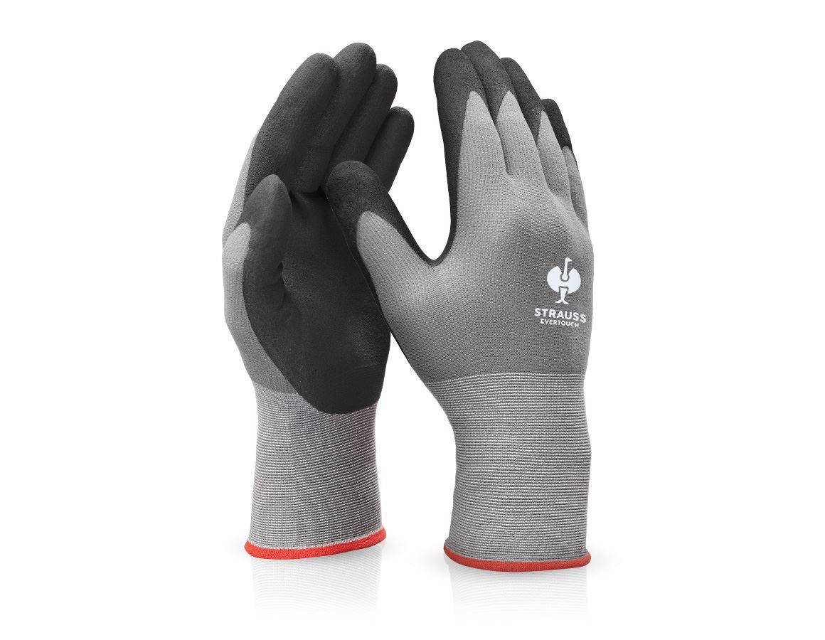 Coated: e.s. Nitrile foam gloves evertouch micro + black/grey