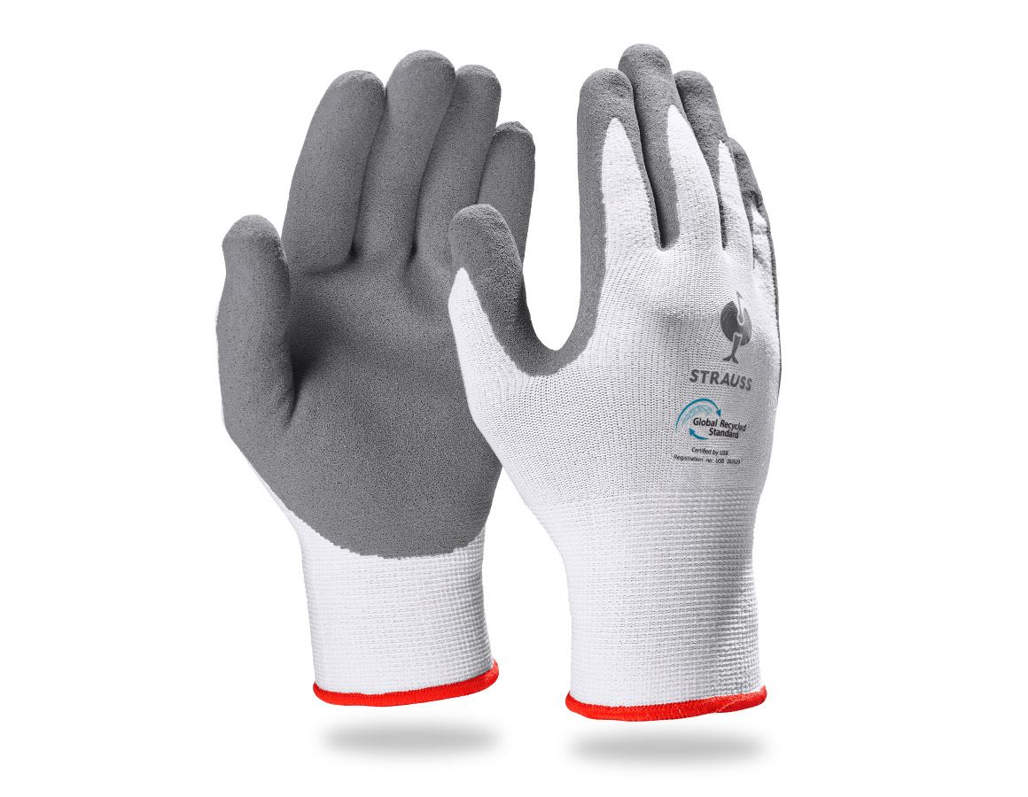 Personal Protection: e.s. Nitrile foam gloves recycled, 3 pairs + anthracite/white