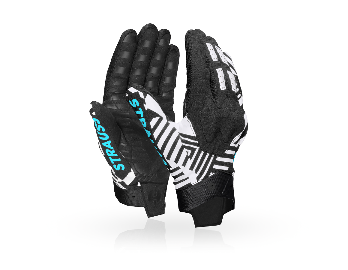 Topics: Gloves e.s.trail, light graphic + black/white/lapisturquoise