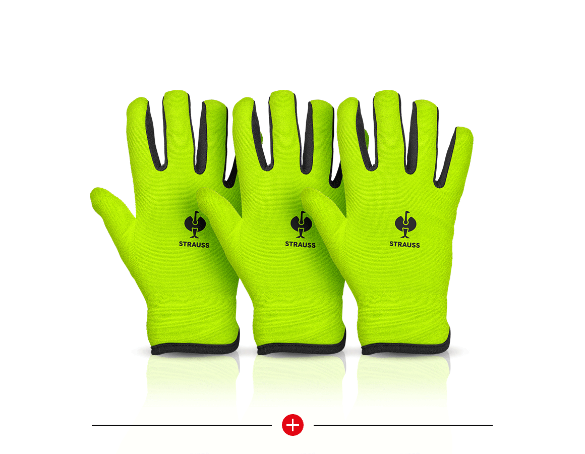 Sets | Accessories: 3 for 2 e.s. Winter gloves Fleece Comfort + high-vis yellow/black