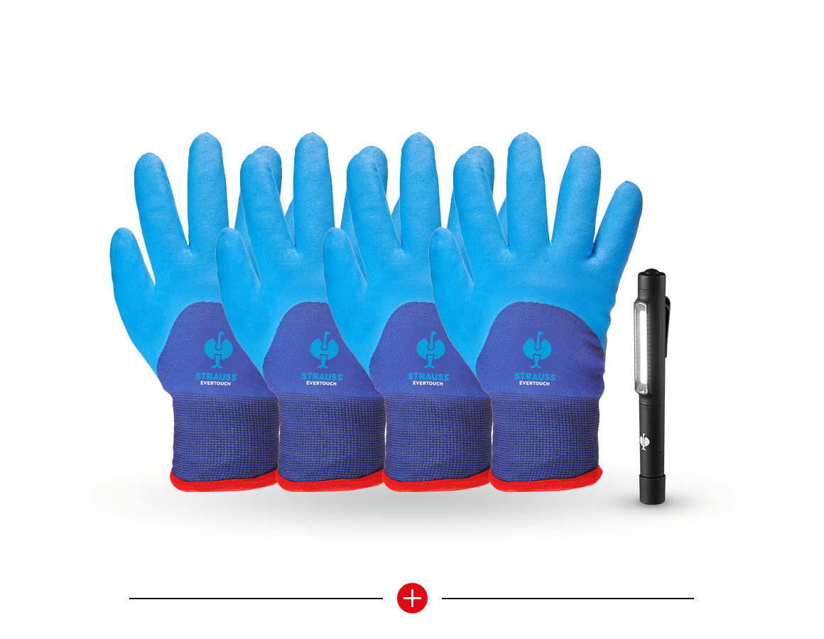 Personal Protection: 4x Nitrile foam gloves evertouch winter gift set + blue/navy-melange