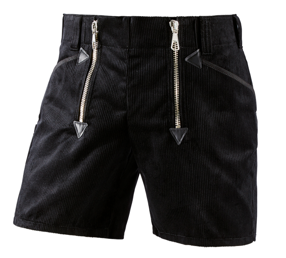 Work Trousers: e.s. Craftman's Shorts Wide Wale Cord + black