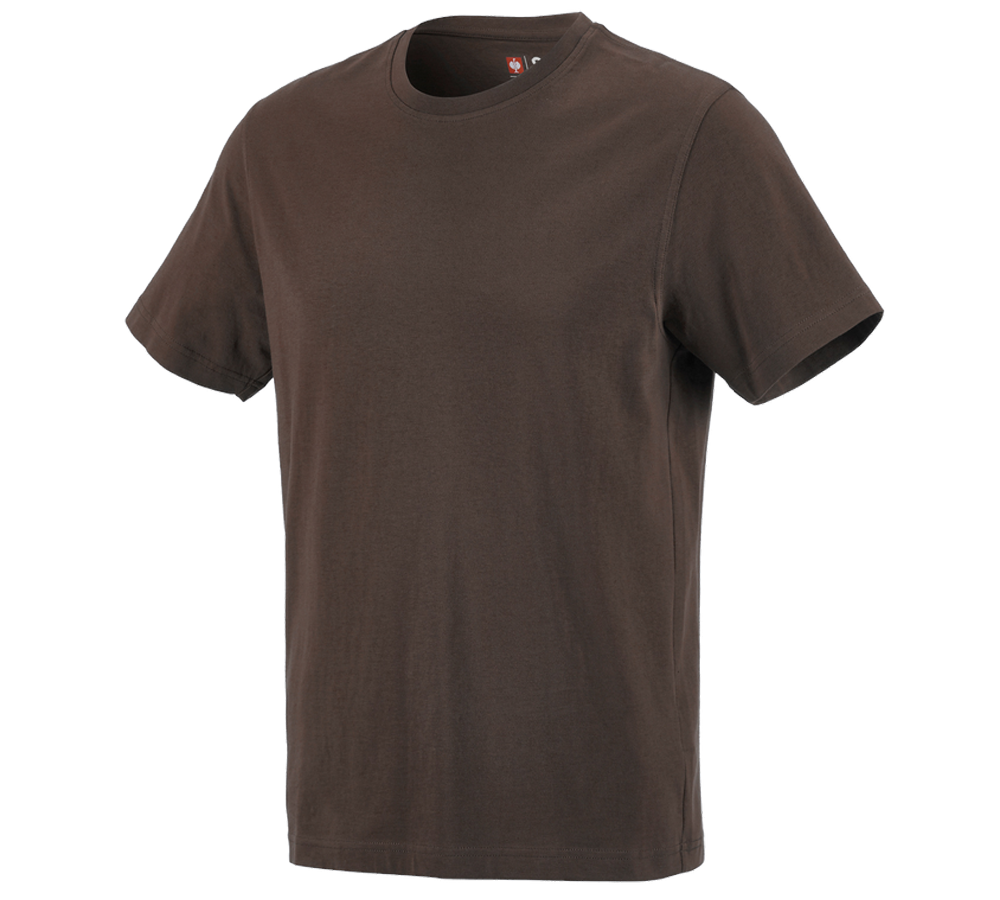 T-Shirts, Pullover & Skjorter: e.s. T-Shirt cotton + kastanje