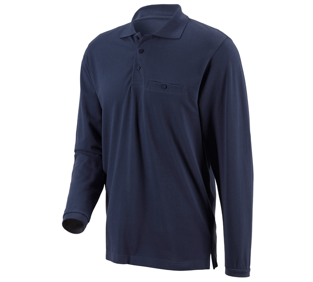 Joiners / Carpenters: e.s. Long sleeve polo cotton Pocket + navy