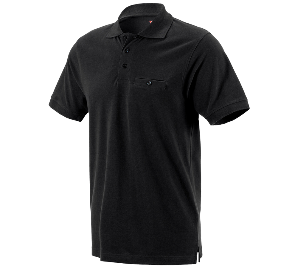 T-Shirts, Pullover & Skjorter: e.s. Polo-Shirt cotton Pocket + sort