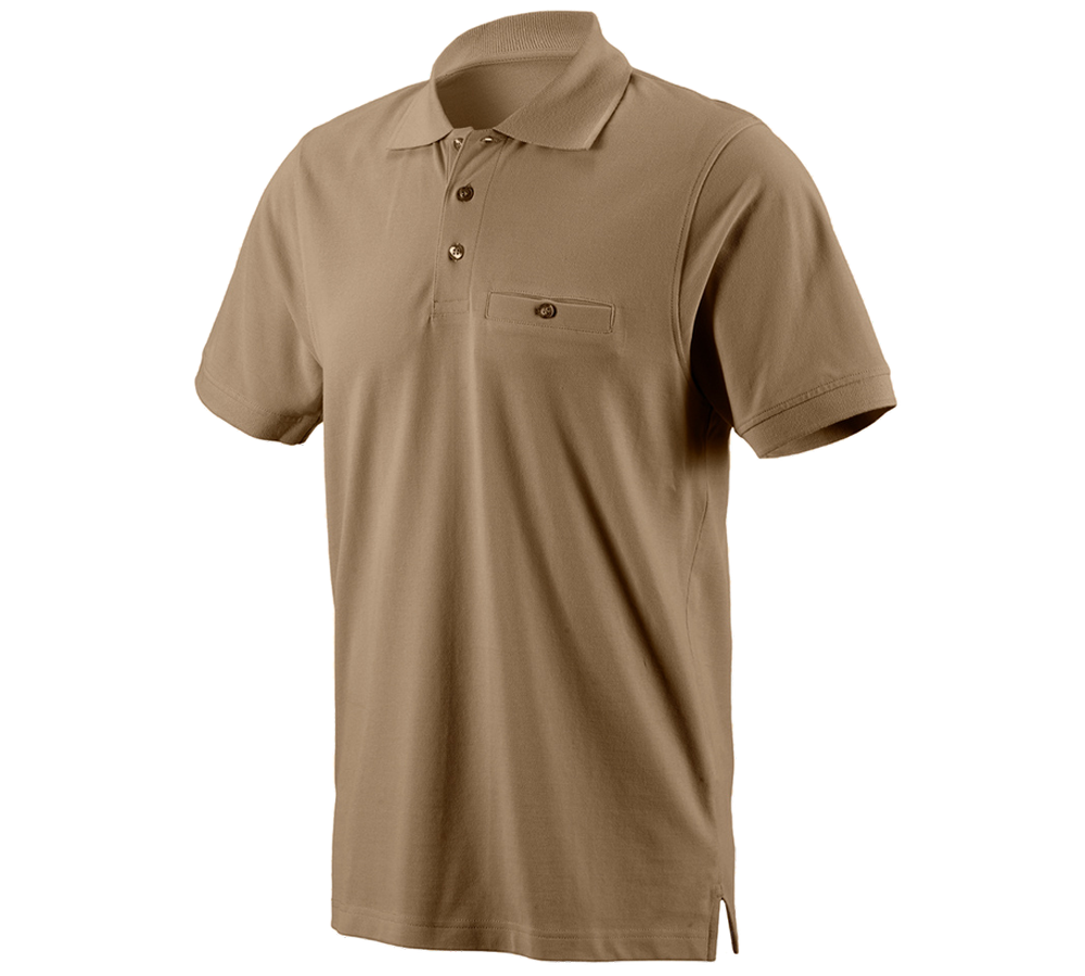 T-Shirts, Pullover & Skjorter: e.s. Polo-Shirt cotton Pocket + kaki