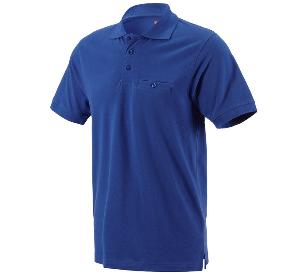 T-Shirts, Pullover & Skjorter: e.s. Polo-Shirt cotton Pocket + kornblå