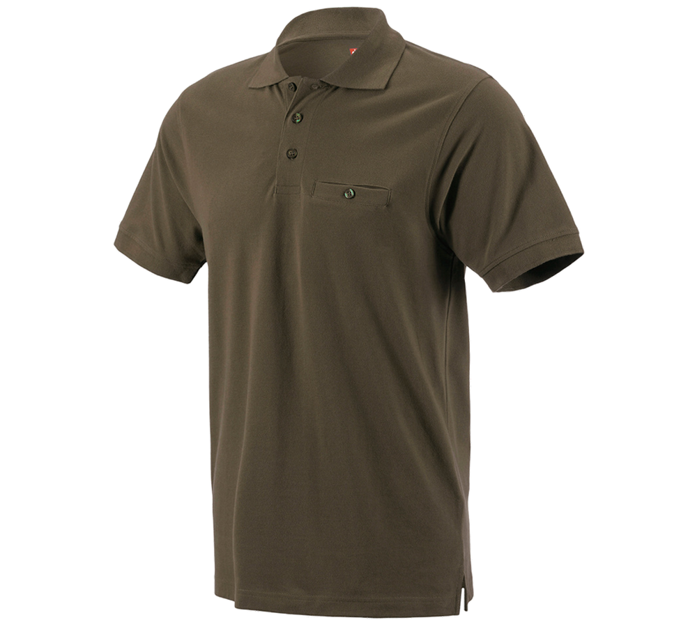 T-Shirts, Pullover & Skjorter: e.s. Polo-Shirt cotton Pocket + oliven