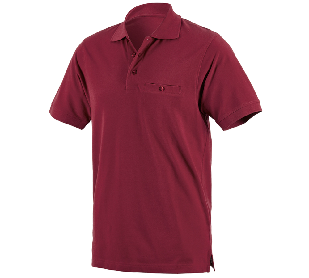 T-Shirts, Pullover & Skjorter: e.s. Polo-Shirt cotton Pocket + bordeaux