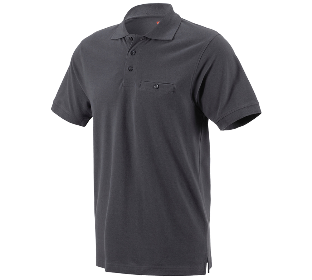 T-Shirts, Pullover & Skjorter: e.s. Polo-Shirt cotton Pocket + antracit