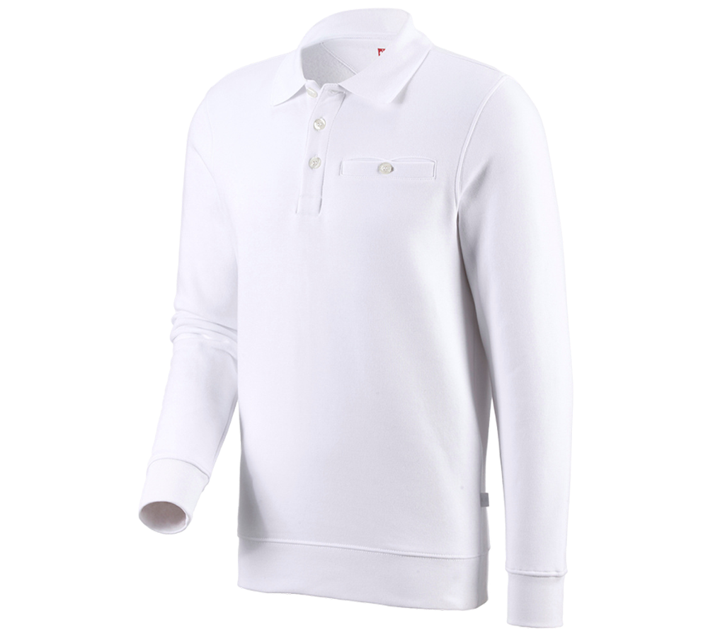T-Shirts, Pullover & Skjorter: e.s. Sweatshirt poly cotton Pocket + hvid