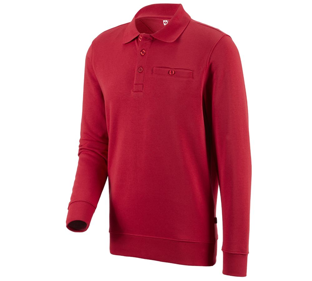 T-Shirts, Pullover & Skjorter: e.s. Sweatshirt poly cotton Pocket + rød