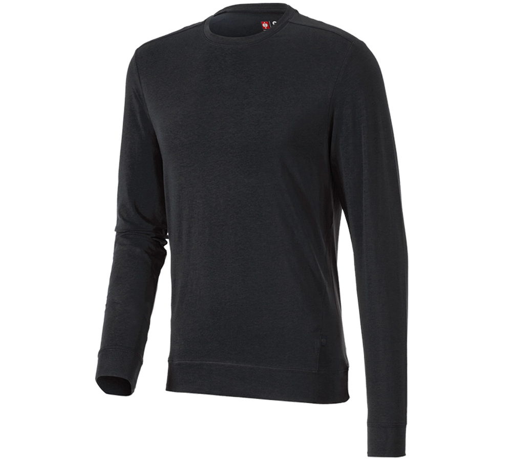 T-Shirts, Pullover & Skjorter: e.s. Longsleeve cotton stretch + sort
