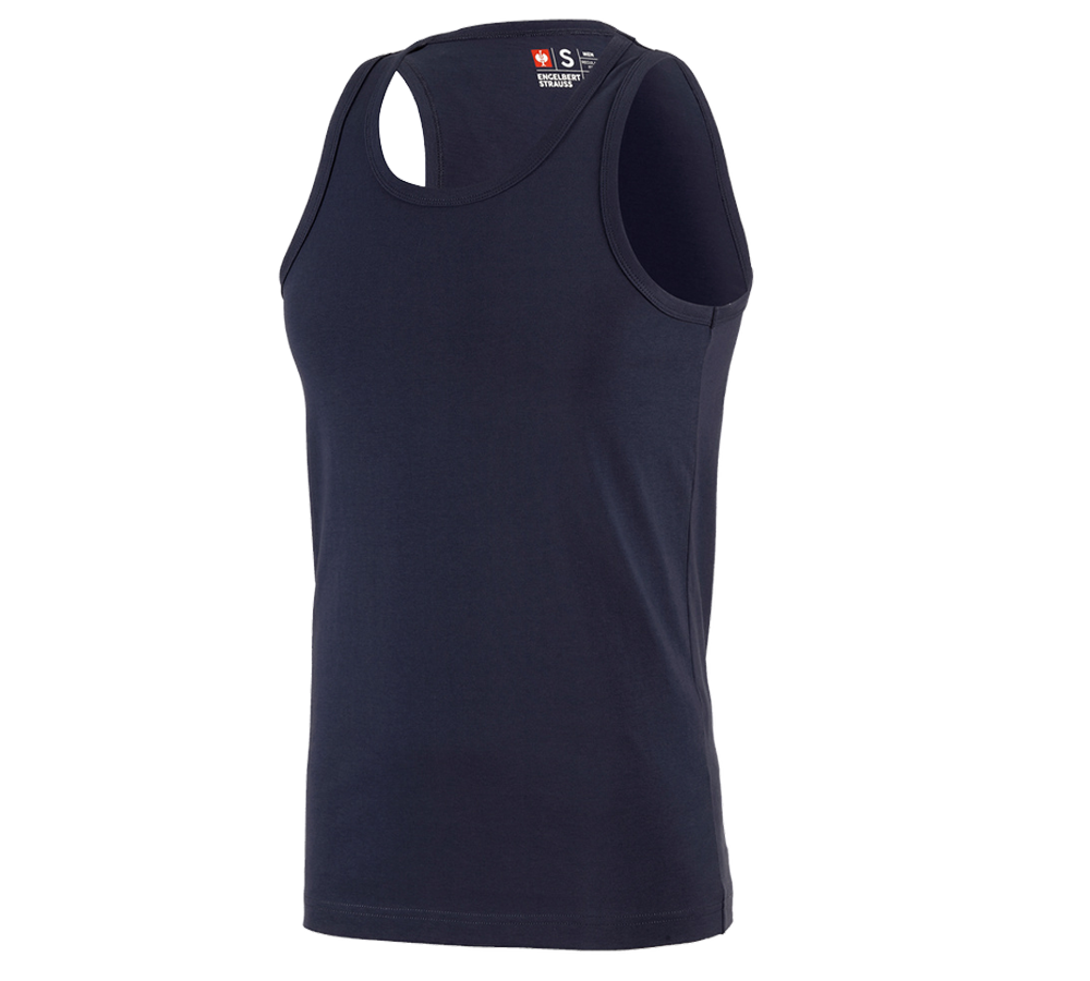 T-Shirts, Pullover & Skjorter: e.s. Athletic-Shirt cotton + mørkeblå