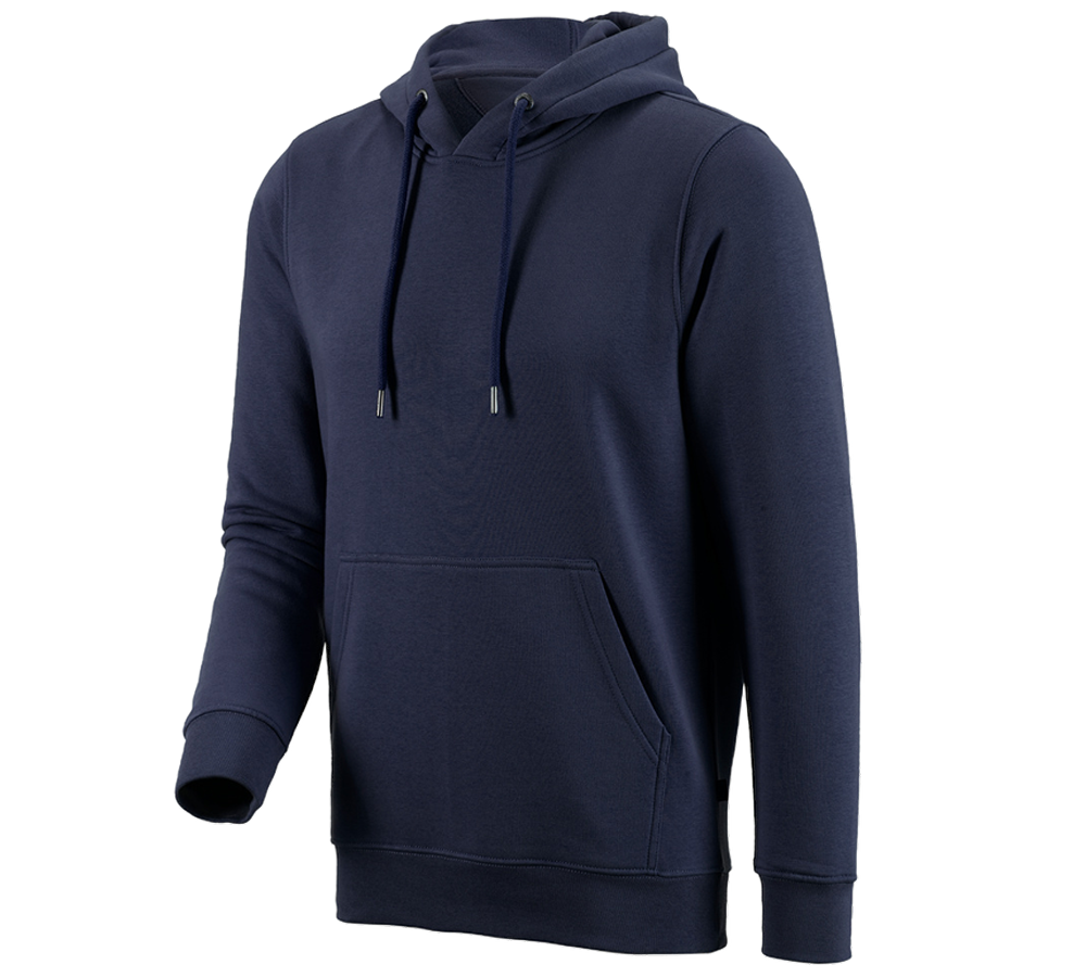 T-Shirts, Pullover & Skjorter: e.s. Hoody-Sweatshirt poly cotton + mørkeblå
