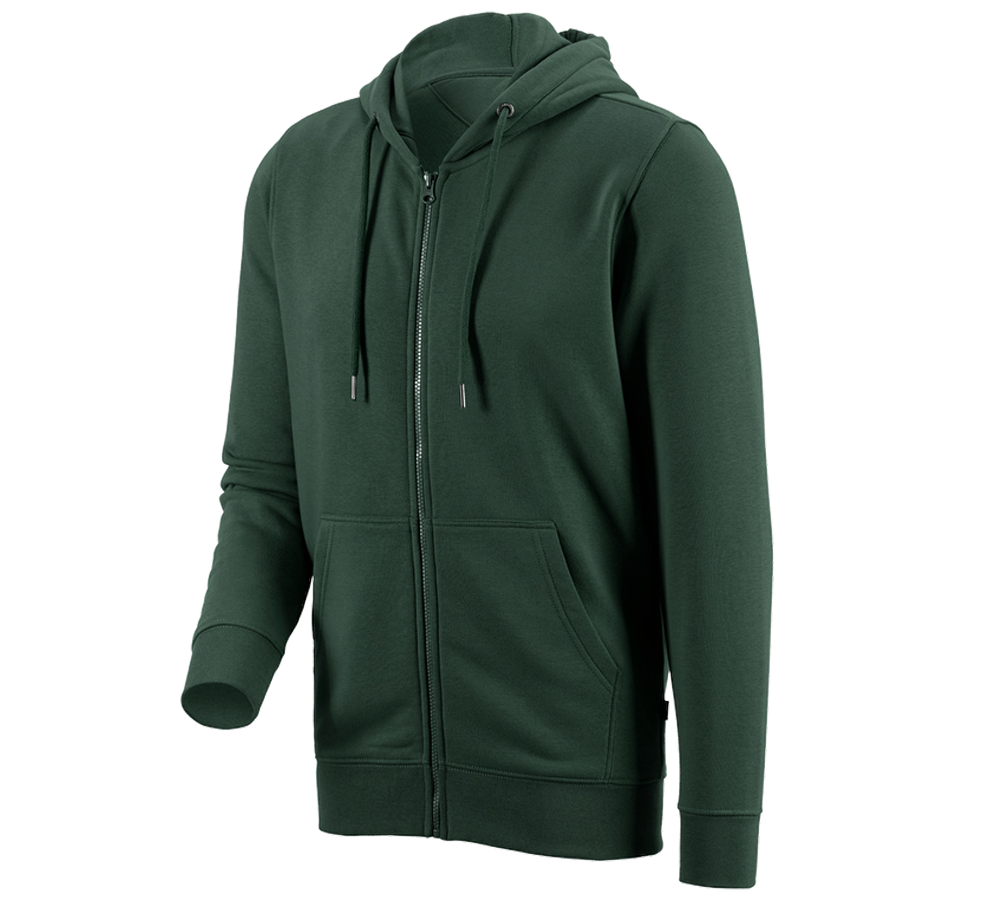 Joiners / Carpenters: e.s. Hoody sweatjacket poly cotton + green