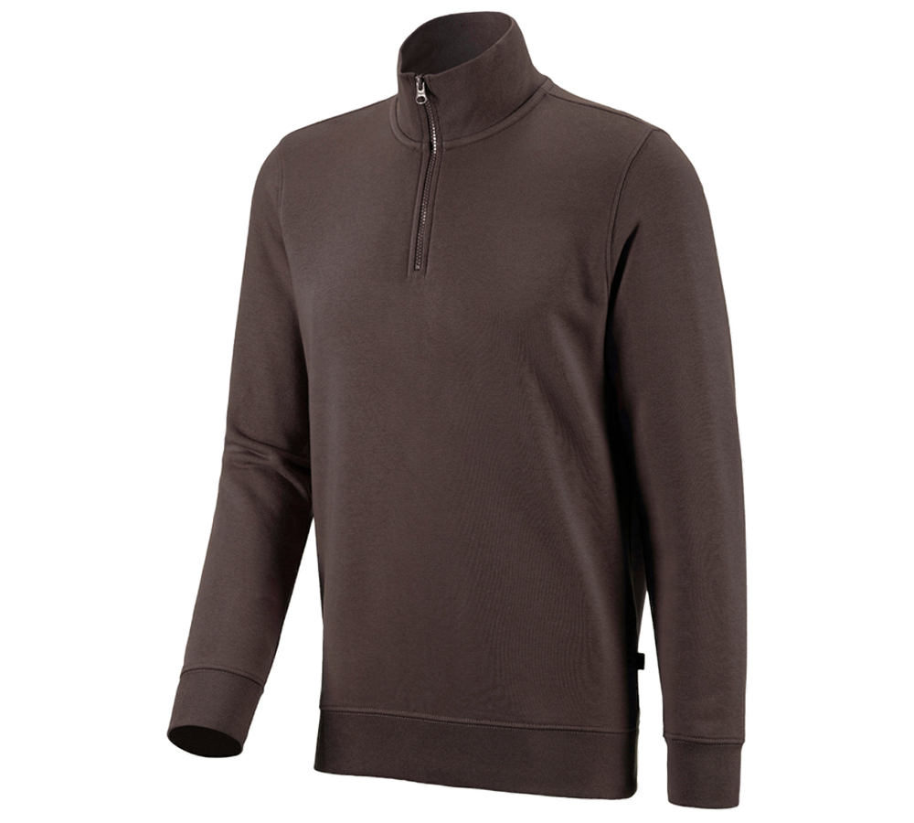 T-Shirts, Pullover & Skjorter: e.s. ZIP-Sweatshirt poly cotton + kastanje