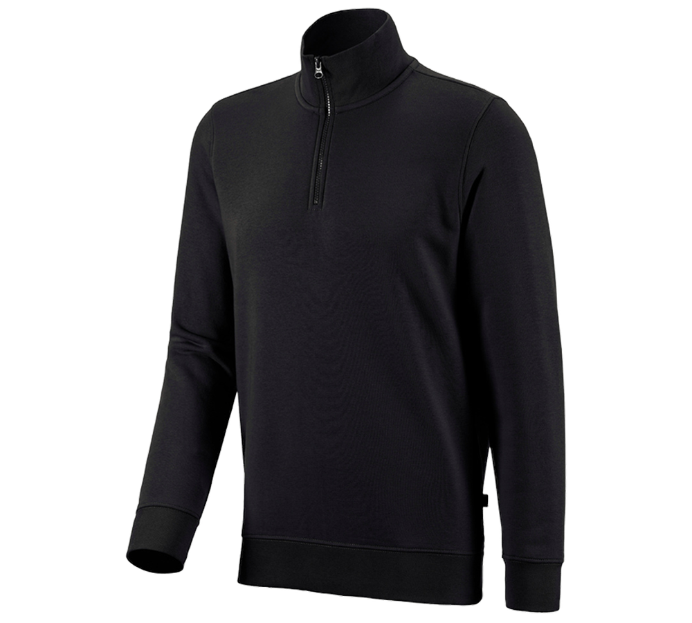 T-Shirts, Pullover & Skjorter: e.s. ZIP-Sweatshirt poly cotton + sort