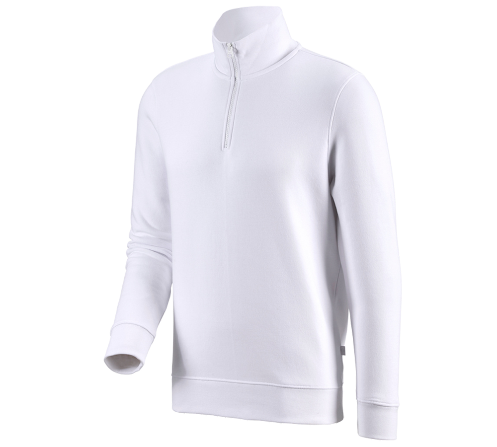 T-Shirts, Pullover & Skjorter: e.s. ZIP-Sweatshirt poly cotton + hvid