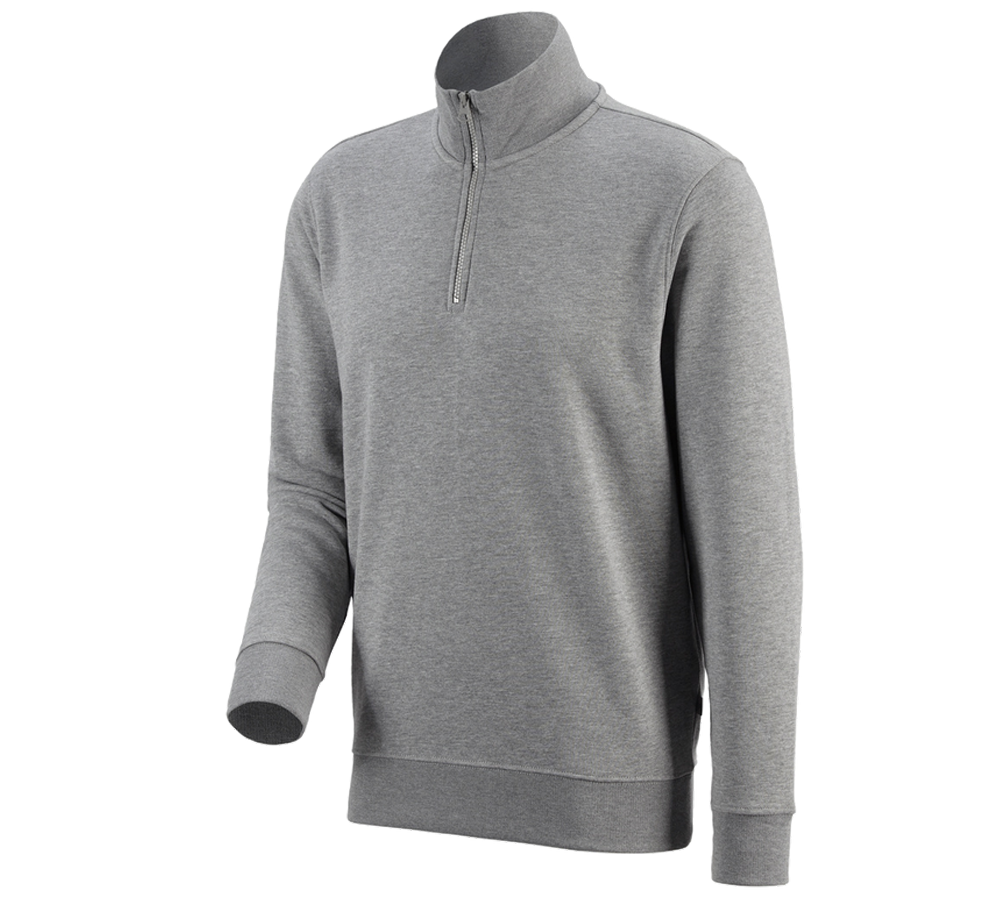 T-Shirts, Pullover & Skjorter: e.s. ZIP-Sweatshirt poly cotton + gråmeleret