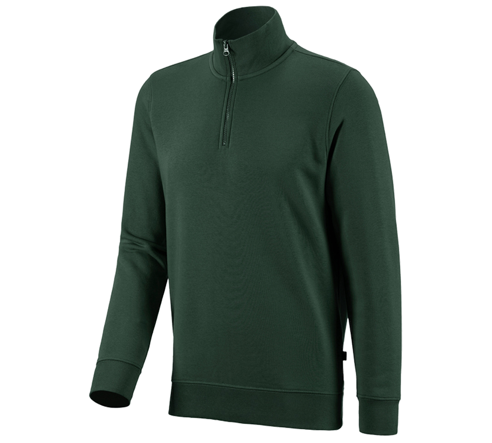 Plumbers / Installers: e.s. ZIP-sweatshirt poly cotton + green