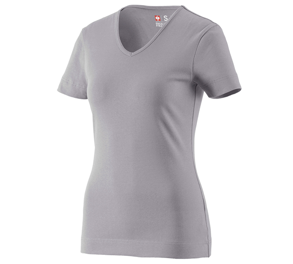 T-Shirts, Pullover & Skjorter: e.s. T-Shirt cotton V-Neck, damer + platin