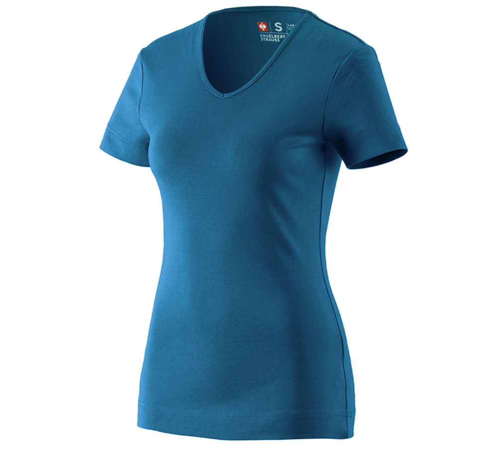 T-Shirts, Pullover & Skjorter: e.s. T-Shirt cotton V-Neck, damer + atol