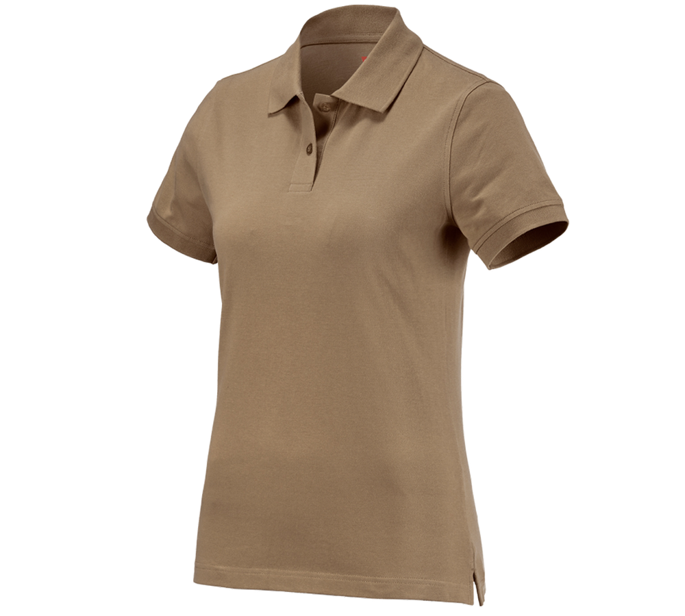 T-Shirts, Pullover & Skjorter: e.s. Polo-Shirt cotton, damer + kaki