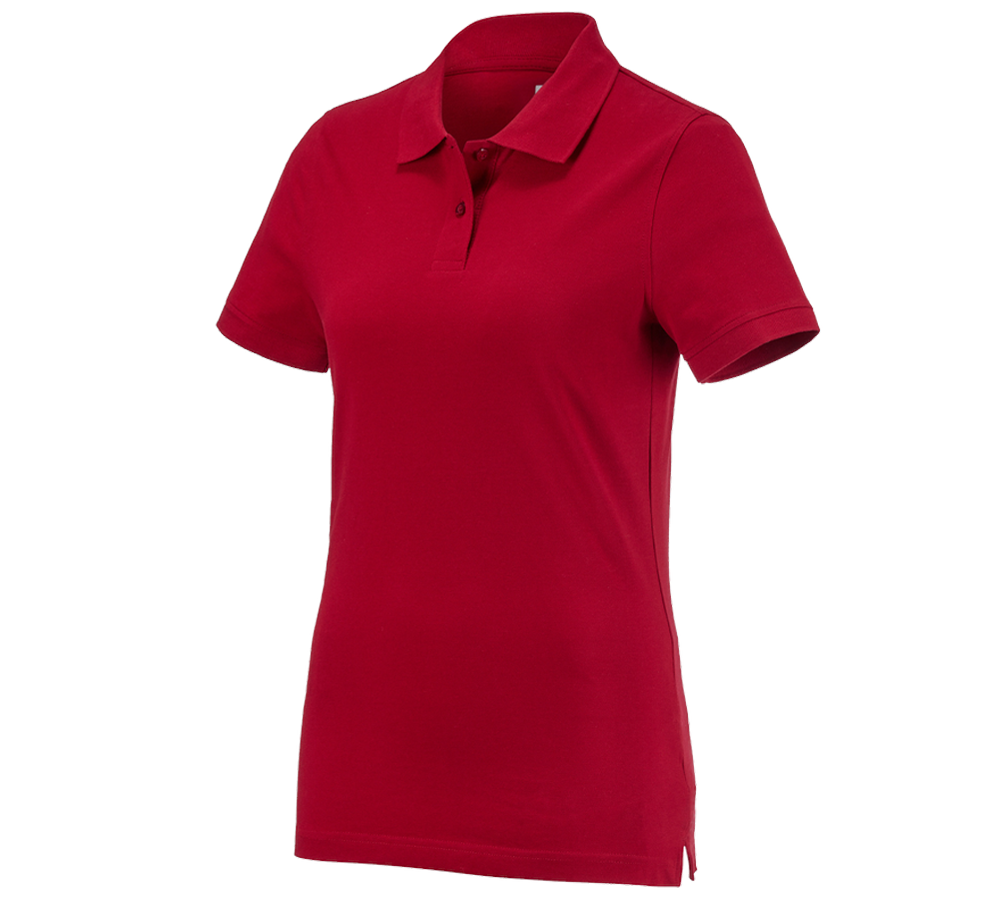 Plumbers / Installers: e.s. Polo shirt cotton, ladies' + fiery red