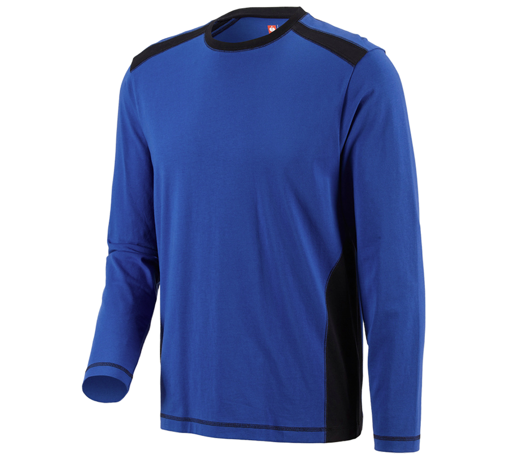 T-Shirts, Pullover & Skjorter: Longsleeve cotton e.s.active + kornblå/sort