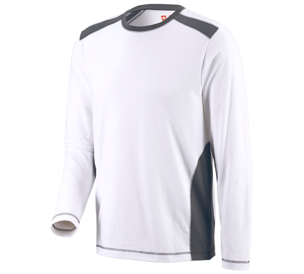 T-Shirts, Pullover & Skjorter: Longsleeve cotton e.s.active + hvid/antracit
