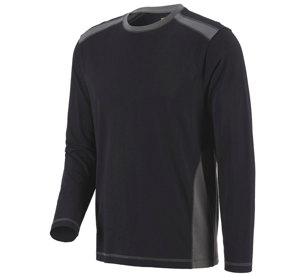 T-Shirts, Pullover & Skjorter: Longsleeve cotton e.s.active + sort/antracit