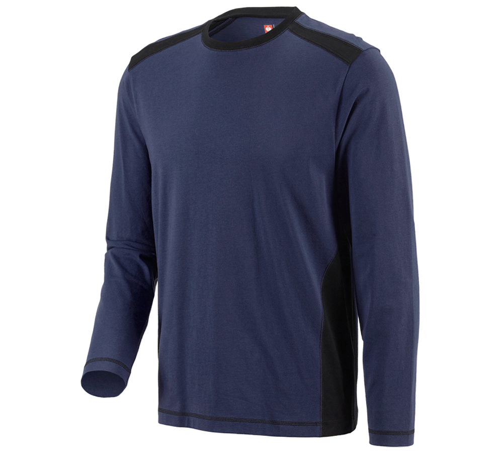T-Shirts, Pullover & Skjorter: Longsleeve cotton e.s.active + mørkeblå/sort