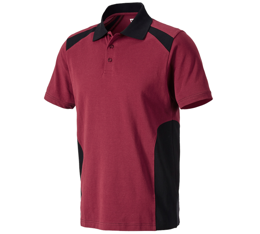 Topics: Polo shirt cotton e.s.active + bordeaux/black