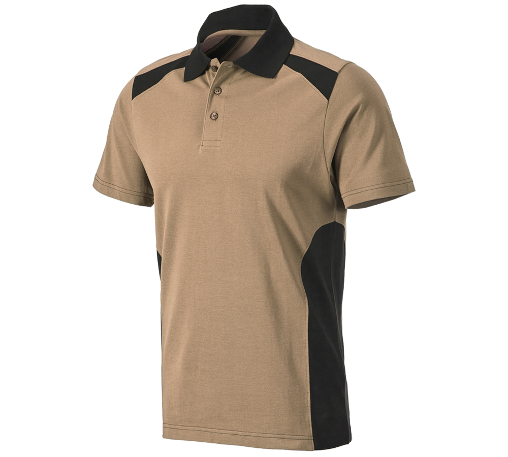 Tømrer / Snedker: Polo-Shirt cotton e.s.active + kaki/sort