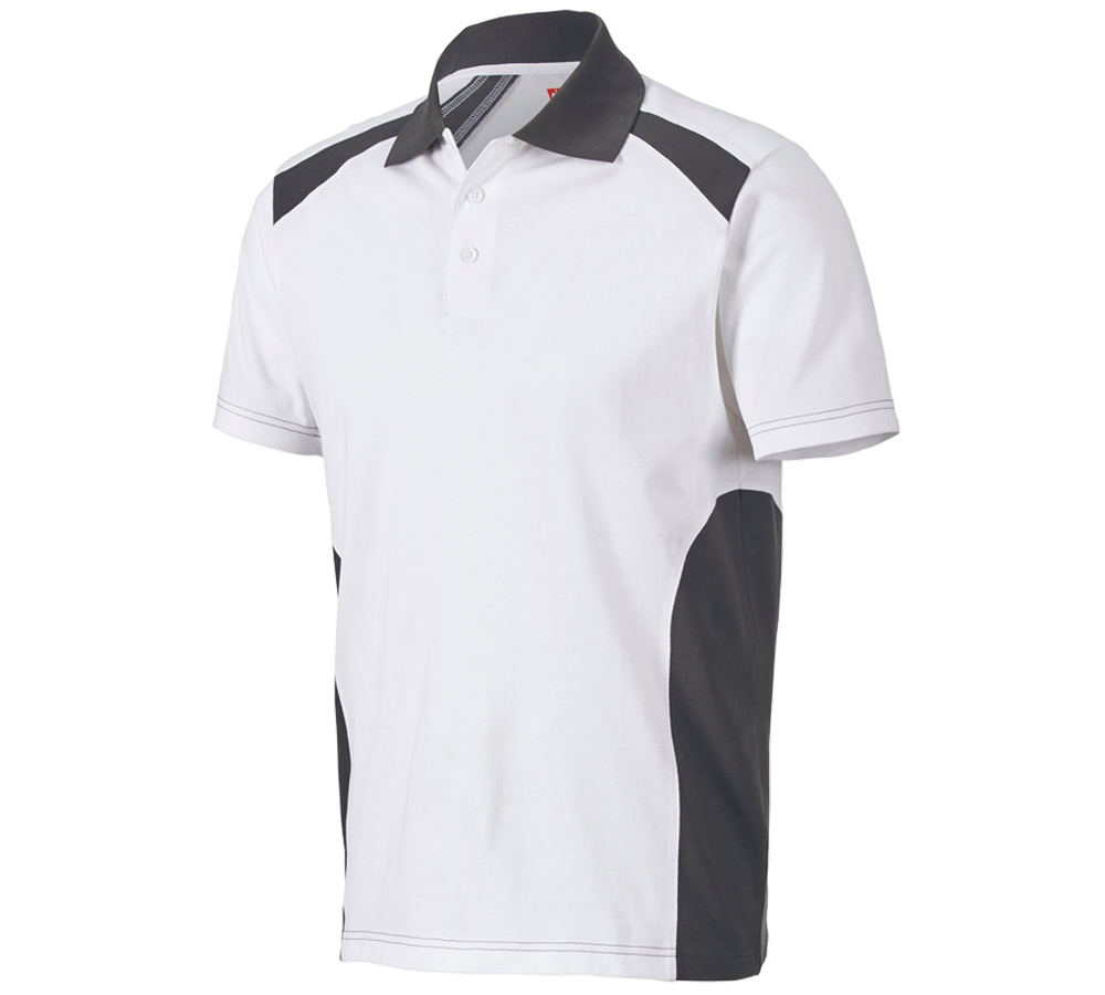 T-Shirts, Pullover & Skjorter: Polo-Shirt cotton e.s.active + hvid/antracit