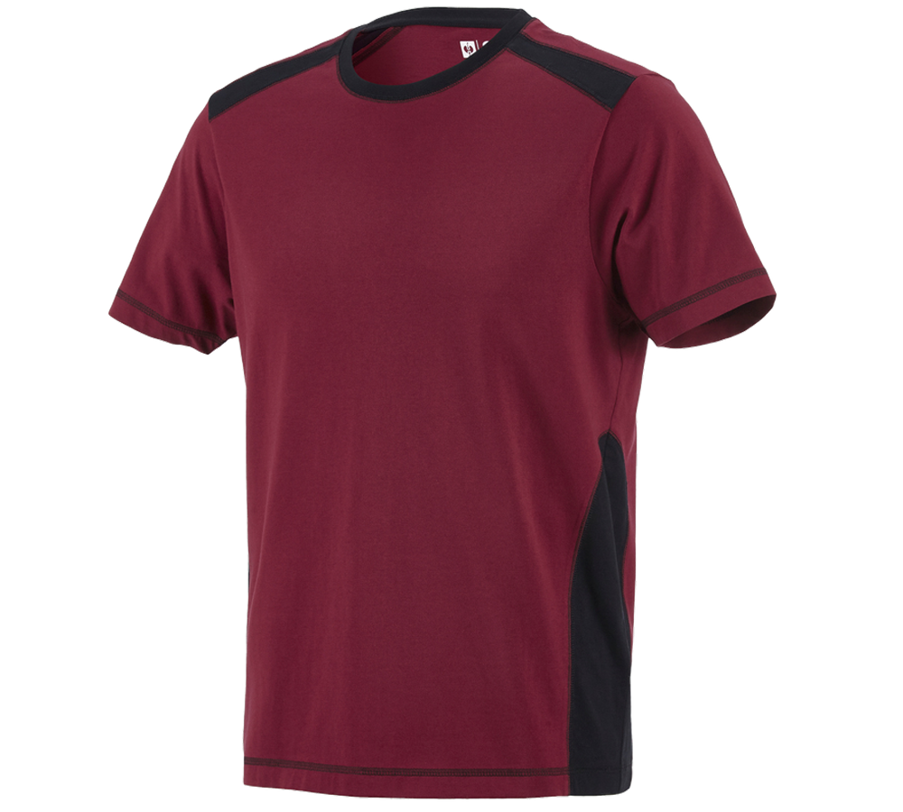 T-Shirts, Pullover & Skjorter: T-Shirt cotton e.s.active + bordeaux/sort