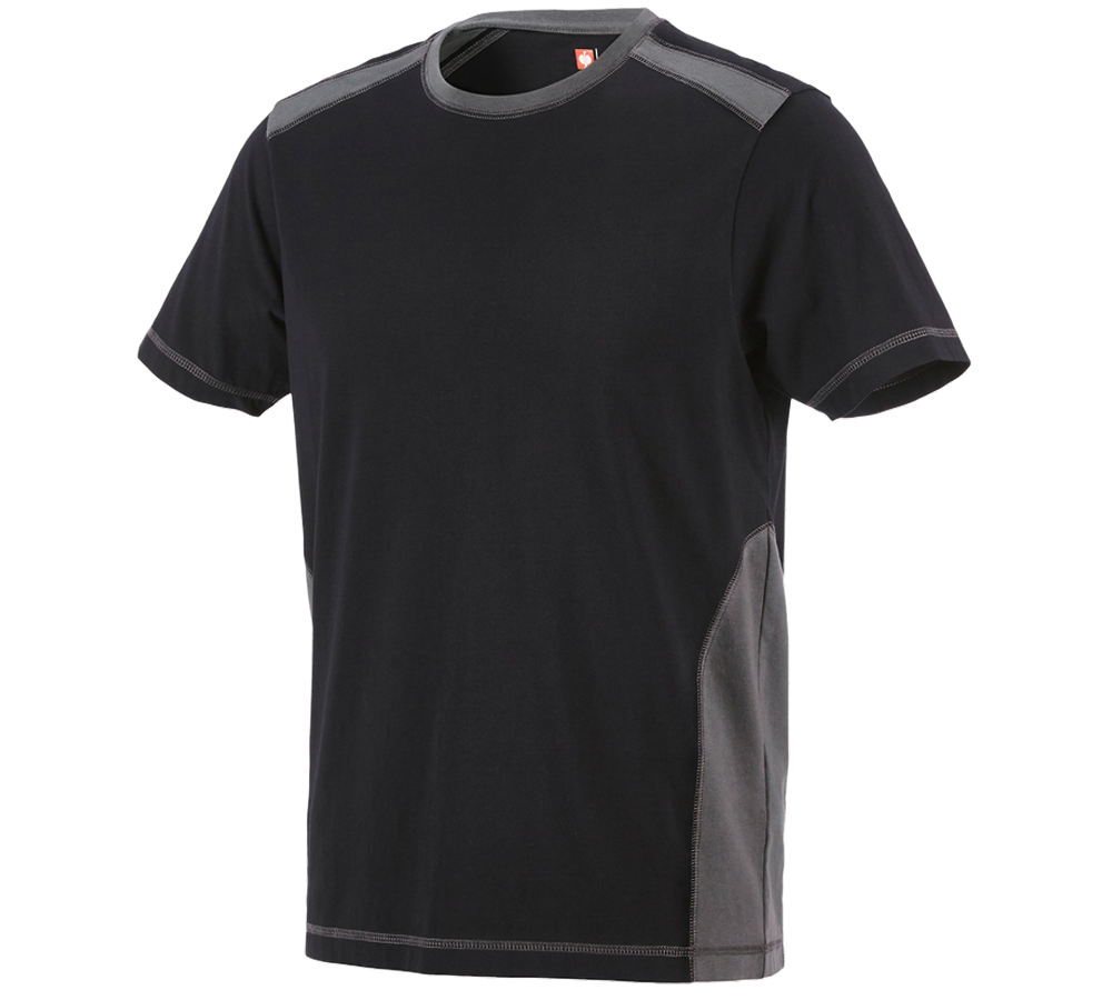 T-Shirts, Pullover & Skjorter: T-Shirt cotton e.s.active + sort/antracit