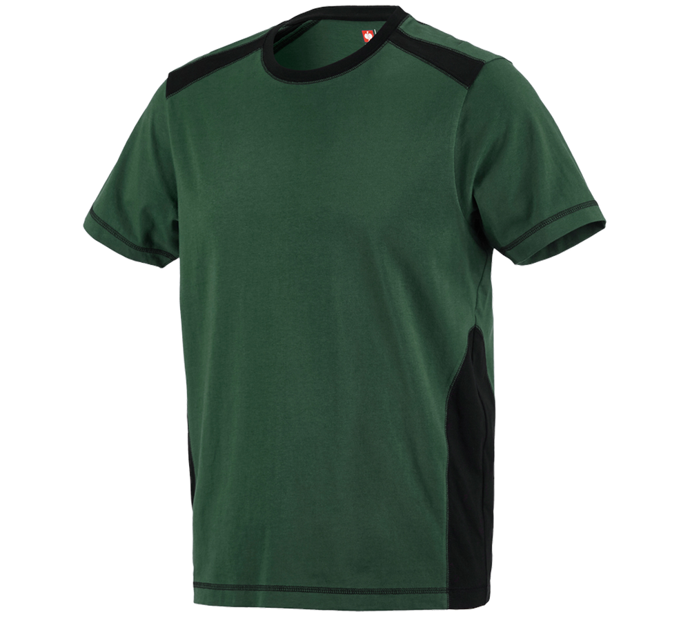 T-Shirts, Pullover & Skjorter: T-Shirt cotton e.s.active + grøn/sort