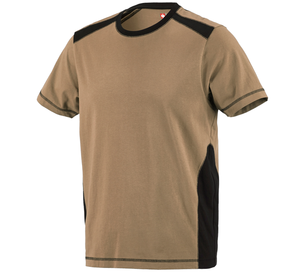 T-Shirts, Pullover & Skjorter: T-Shirt cotton e.s.active + kaki/sort