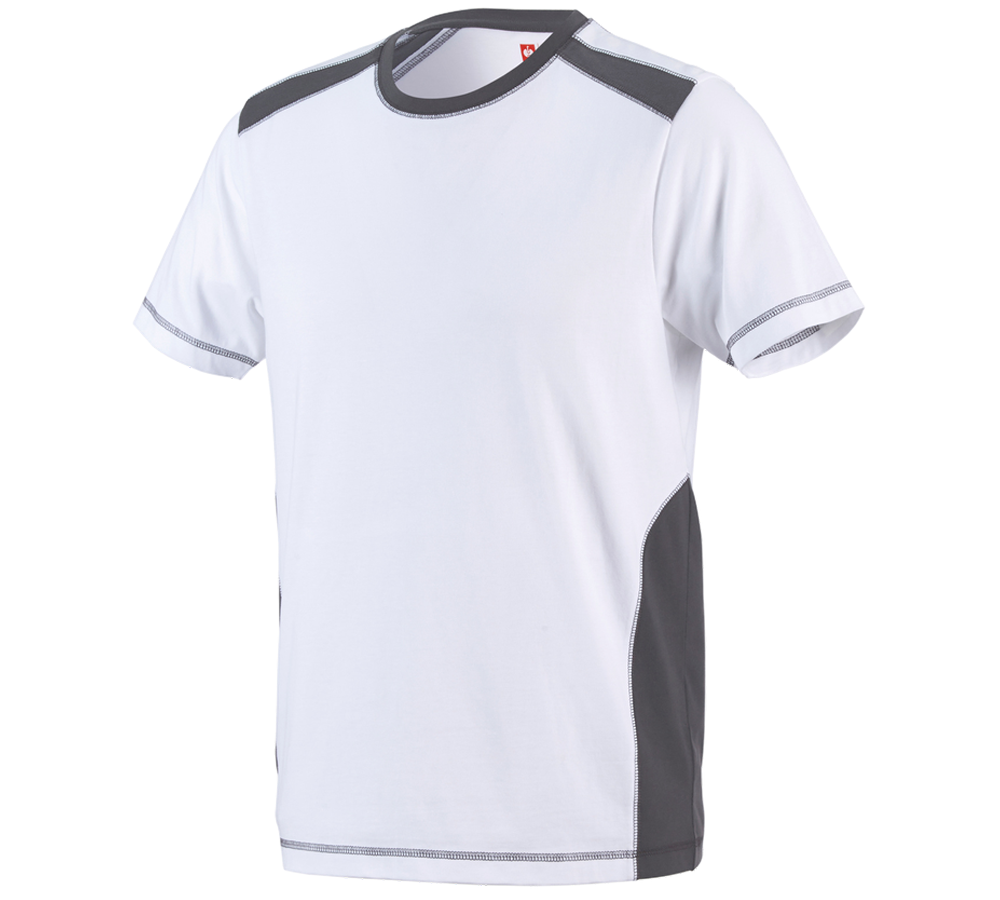 T-Shirts, Pullover & Skjorter: T-Shirt cotton e.s.active + hvid/antracit