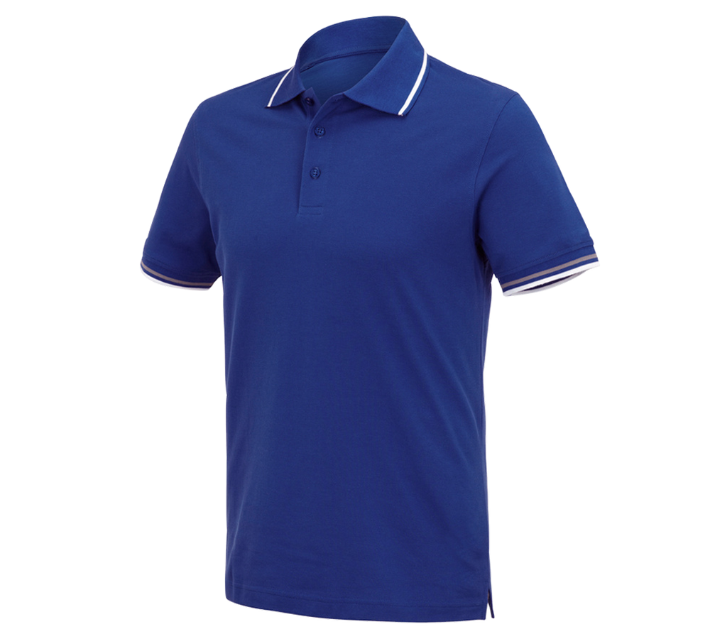 Topics: e.s. Polo shirt cotton Deluxe Colour + royal/aluminium