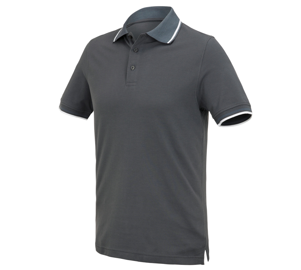 T-Shirts, Pullover & Skjorter: e.s. Polo-Shirt cotton Deluxe Colour + antracit/cement