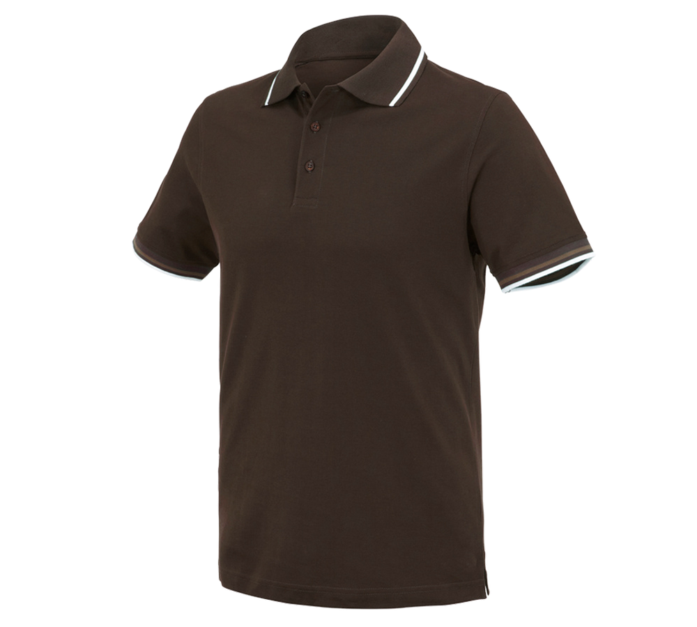 T-Shirts, Pullover & Skjorter: e.s. Polo-Shirt cotton Deluxe Colour + kastanje/hasselnød