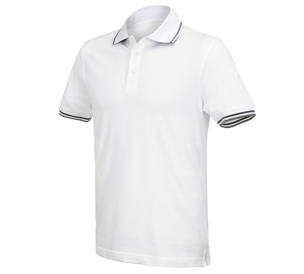 T-Shirts, Pullover & Skjorter: e.s. Polo-Shirt cotton Deluxe Colour + hvid/antracit